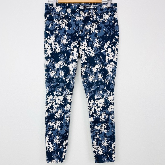 Gap Blue Floral Camo Skinny Denim Pants - Picture 2 of 9